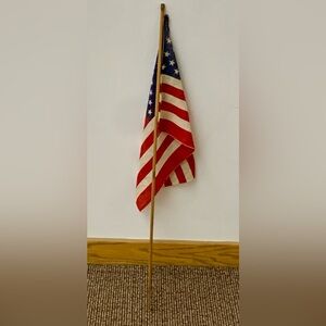 Mid Century Vtg Modern 50 Star Hand Held Antique American Flag
